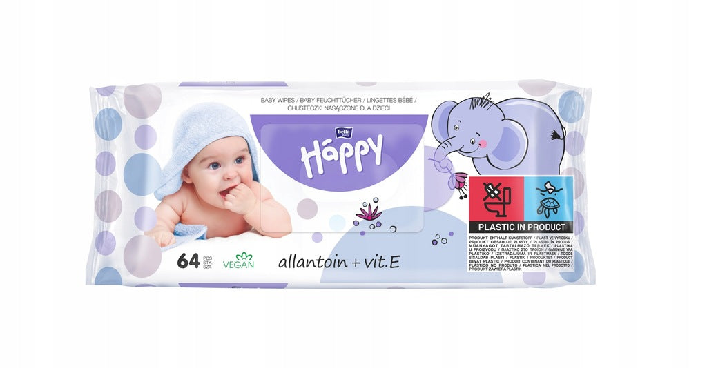 Happy servetele umede cu allantoina si vitamina E 64 buc