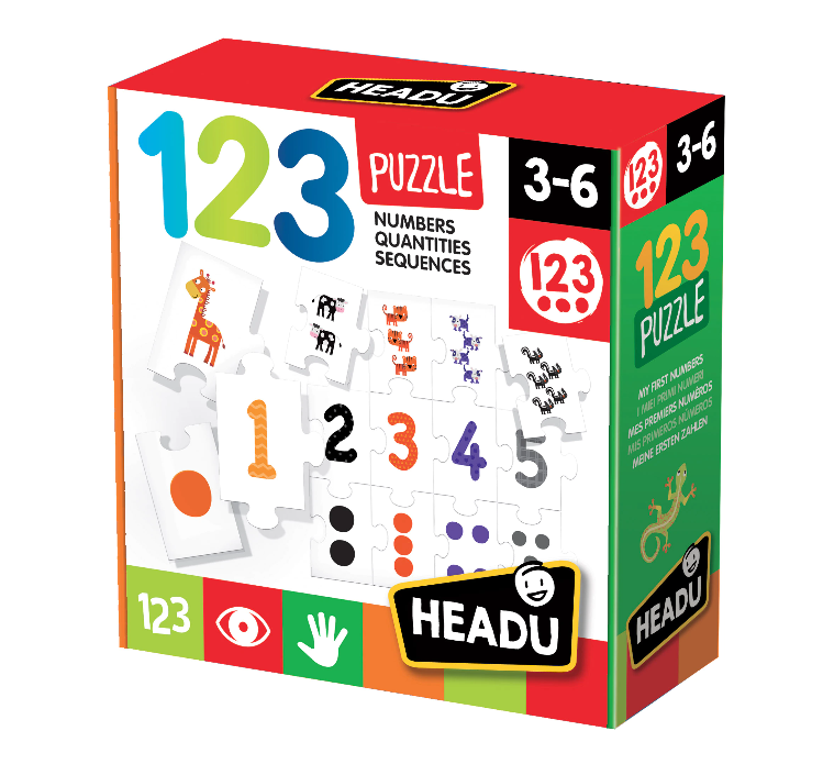Headu puzzle logic cu numere 27 piese 3-6 ani