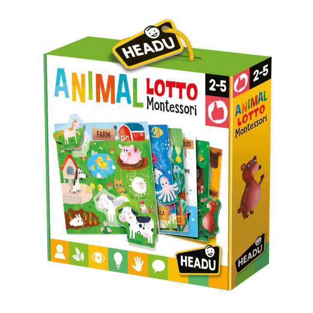 Headu puzzle Montessori Animal Lotto 30 forme 2-5 ani