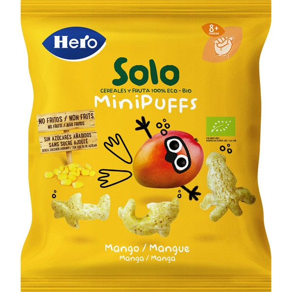 Hero Baby snack bio MiniPuffs cu mango 8m luni+, 18 g