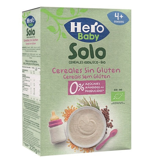 Hero Baby Solo Cereale ecologice fara gluten 4 luni+, 220 g