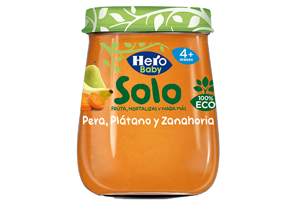 Hero Baby Solo piure de pere, banane si morcovi 4 luni+, 120 g Imagine principală a produsului