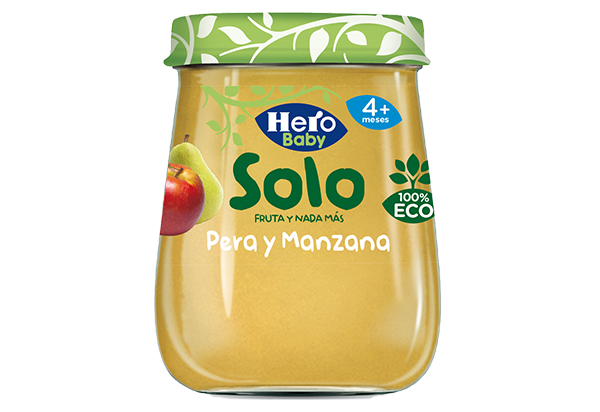 Hero Baby Solo piure de pere si mere 4 luni+, 120 g  Imagine principală a produsului