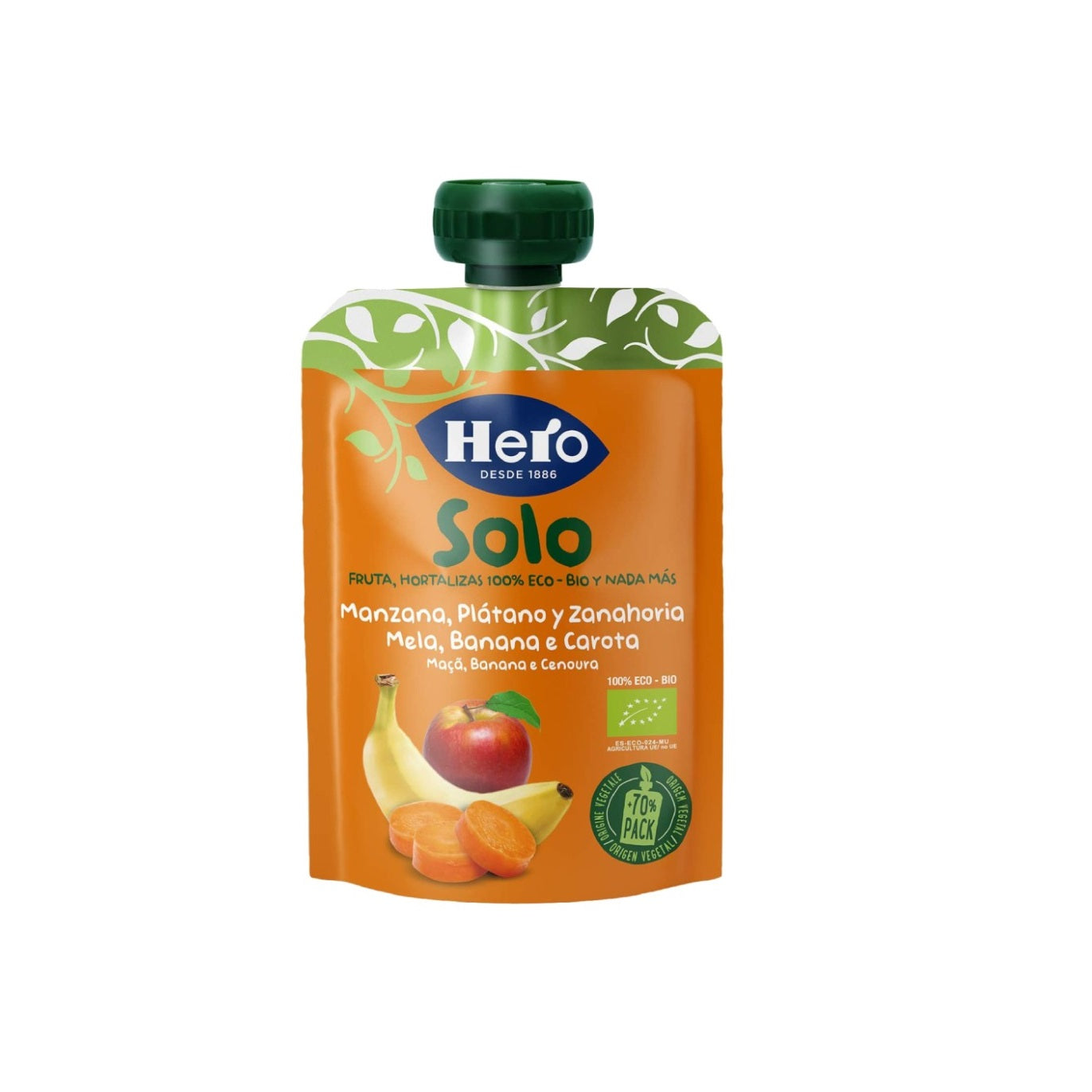 Hero Baby Solo gustare ecologica de mar, banana si morcov 