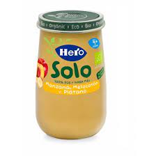 Hero Baby Solo piure bio cu mar piersica si banana 4 luni+, 190 g
