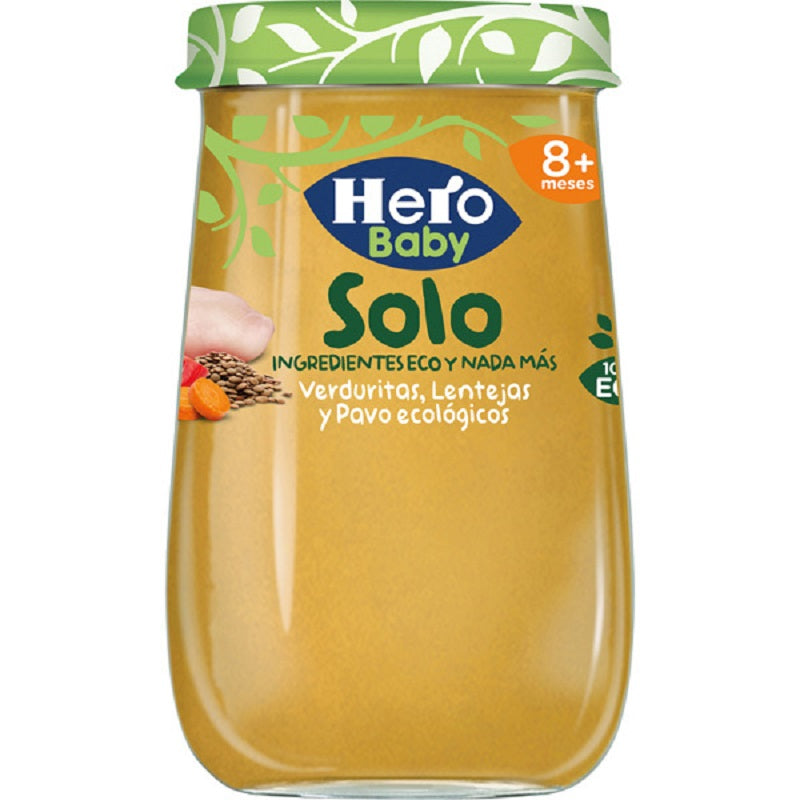 Hero Baby Solo piure cu legume,curcan si linte 8 luni+, 190 g 