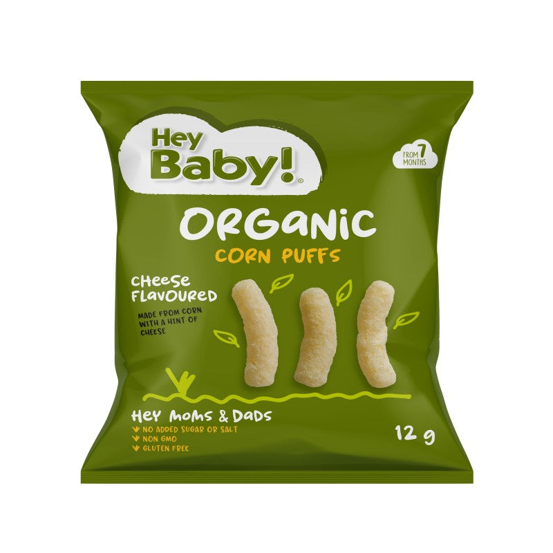 Hey Baby! ECO Pufuleti pentru copii, aroma branza 7m+ 12g
