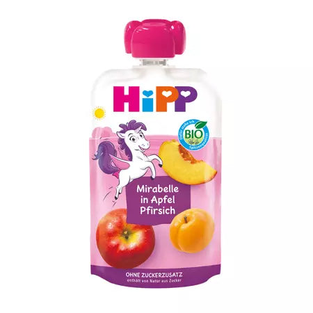 Hipp piure Bio din fructe cu mar, piersica si prune Mirabelle 12m+ 100 g