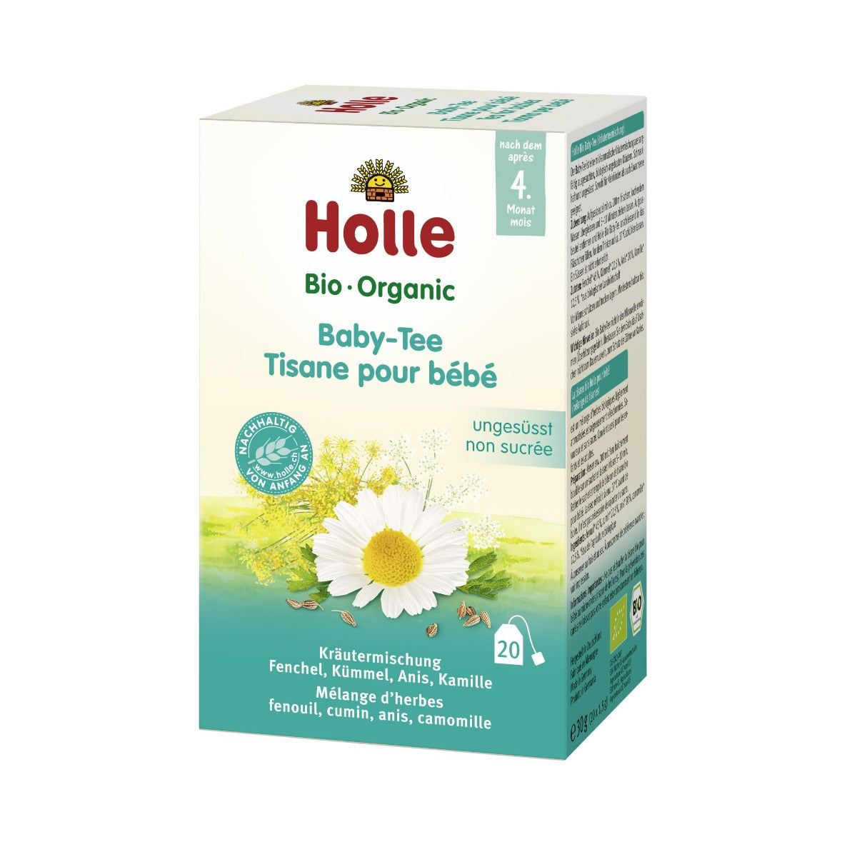 Holle Bio ceai organic bebelusi cu fenicul, anason si chimen 4m+, 30 g