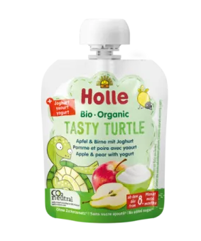 Holle Bio piure de mere si pere cu iaurt Tasty Turtle 8m+ 85 g
