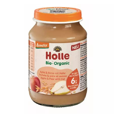 Holle Bio Piure de mere si pere cu ovaz 6m+ 190 g