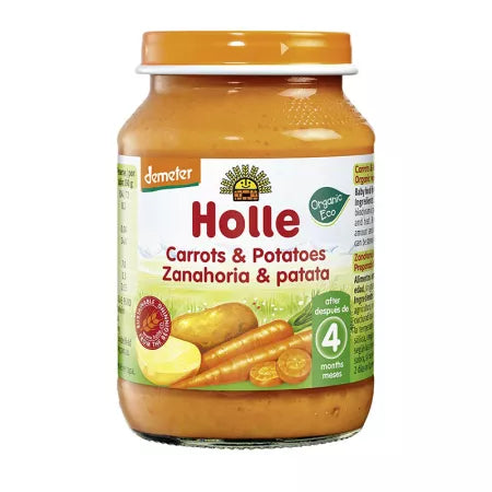 Holle Bio Piure din morcovi si cartofi 4m+ 190 g