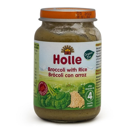 Holle Bio piure Eco din brocoli si orez integral 4m+ 190 g