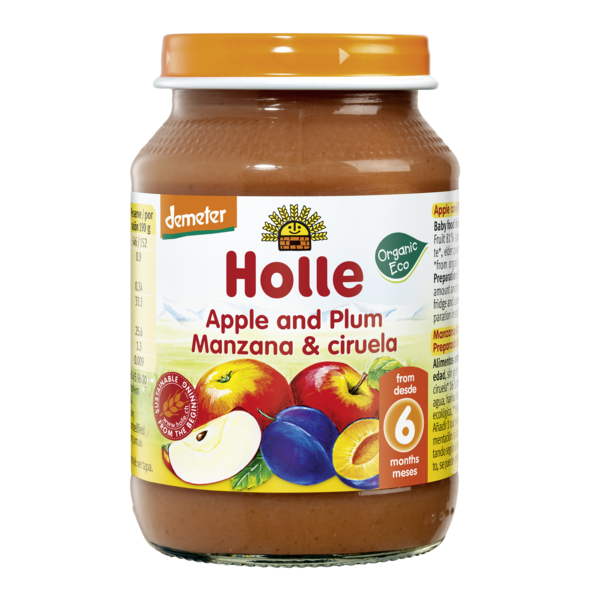 Holle piure de mere si prune 6 luni+, 190 g Imagine principală a produsului
