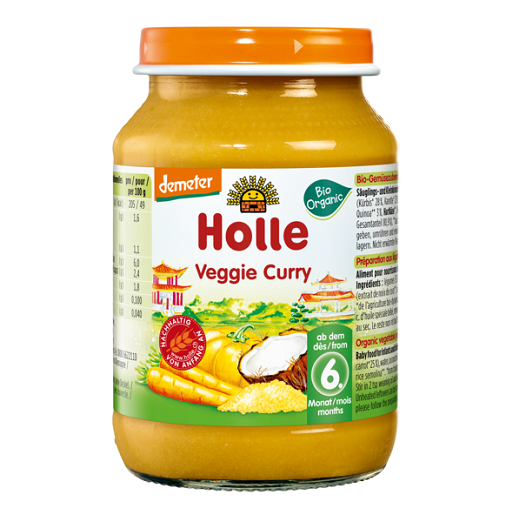Holle Bio piure Eco de legume Veggie Curry 6m+, 190 g