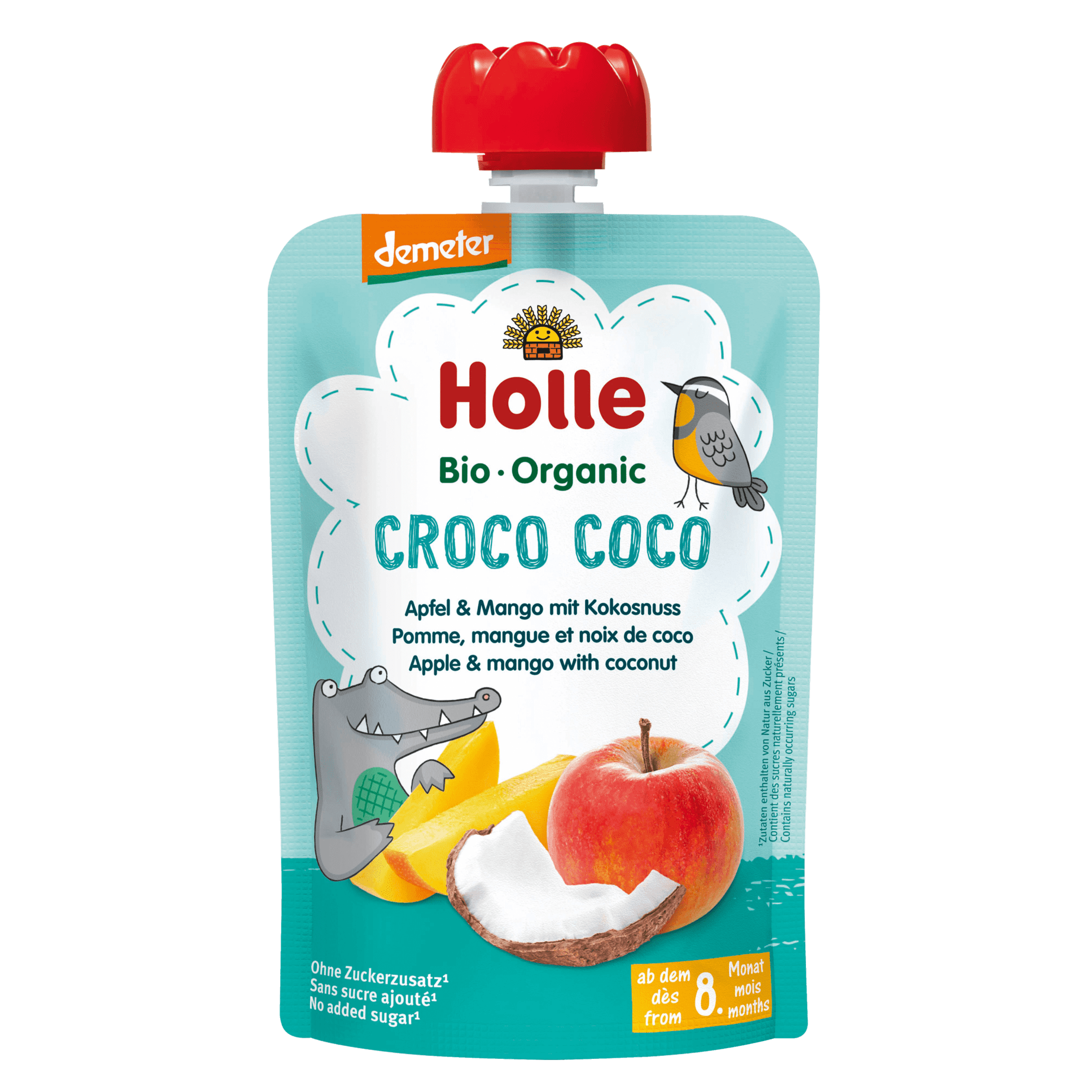 Holle Bio piure fructe cu mere, mango si nuca de cocos  Imagine principală a produsului
