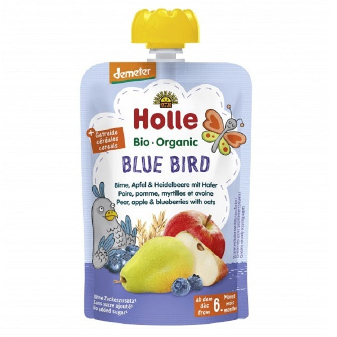 Holle Bio piure fructe cu pere, mere, afine si ovaz 6 luni+, 100 g Imagine principală a produsului