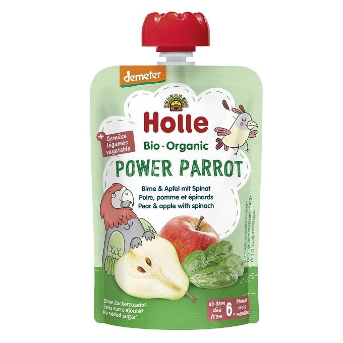 Holle Bio piure fructe de pere cu mere si spanac 6 luni+, 100 g 02 Imagine principală a produsului