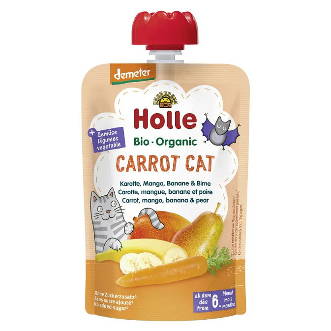 Holle Bio piure fructe morcovi cu mango, banane și pere 6 luni+