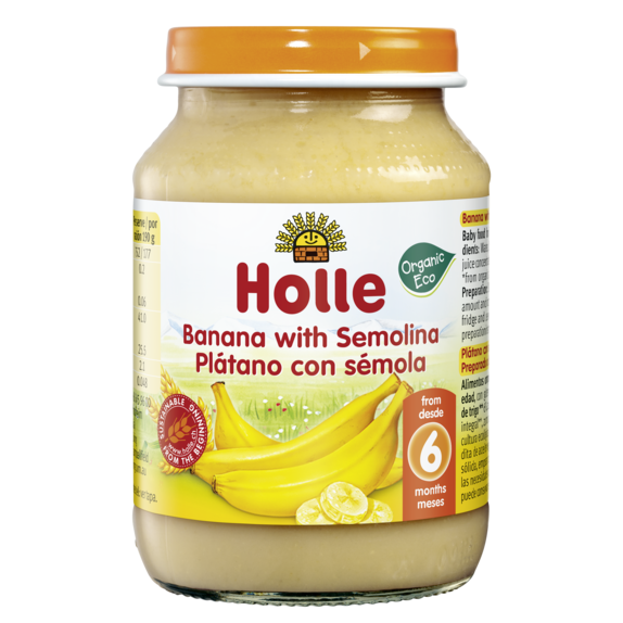 Holle piure de banane si gris 6 luni+, 190 g Imagine principală a produsului