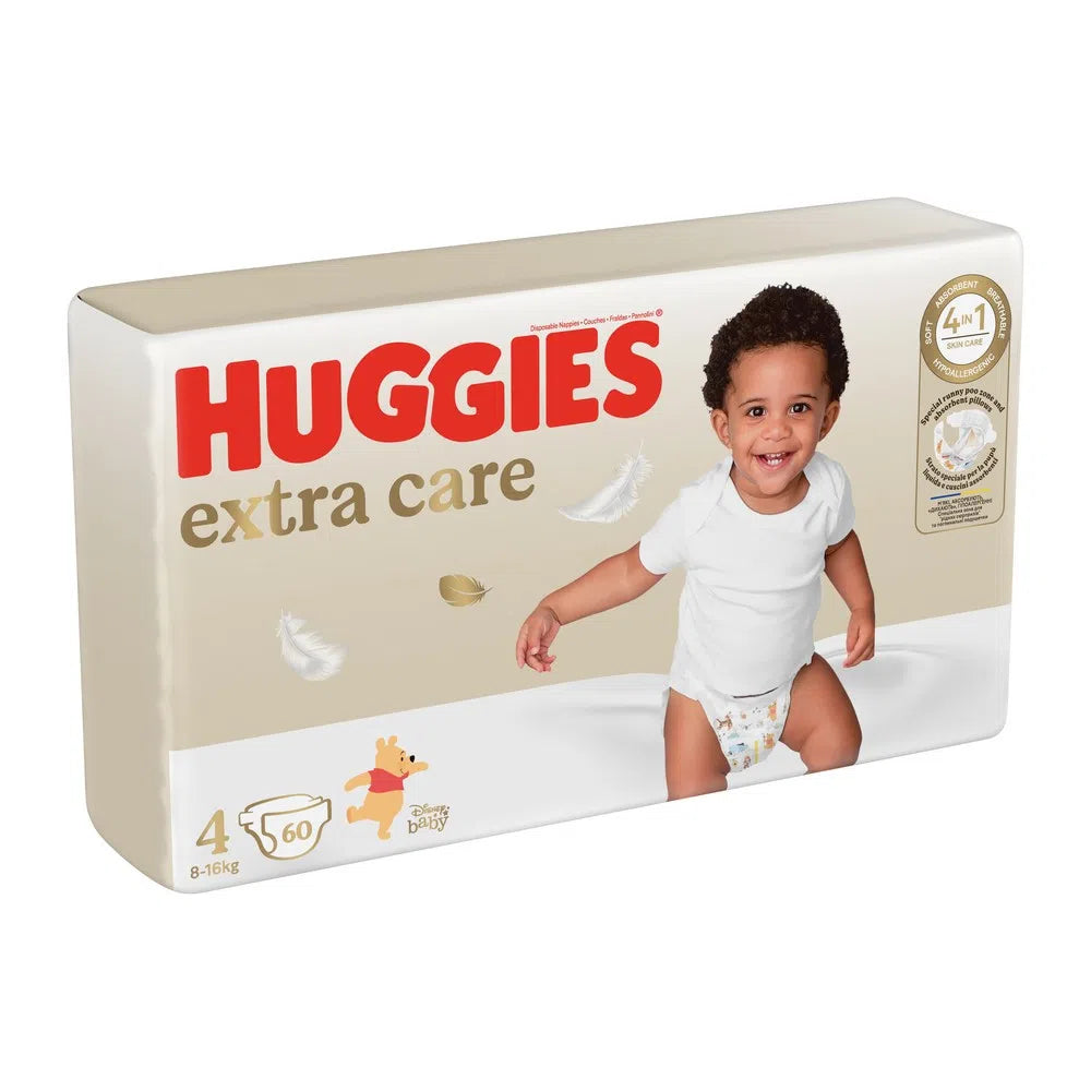 Huggies Scutec copii Extra Care 4 pentru 8-16 kg 60 buc Imagine principală a produsului