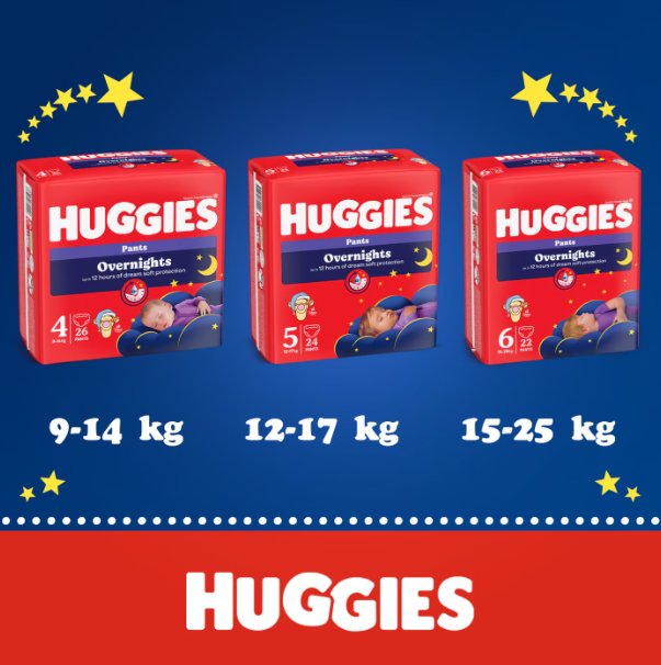 Huggies scutec copii Overnights Pants