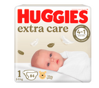 Huggies scutece copii Extra Care 1 Megapack pentru 2-5 kg, 84 buc