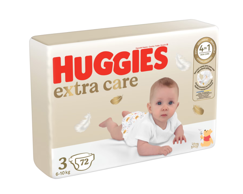 Huggies scutece copii Extra Care 3 Megapack pentru 6-10 kg, 72 buc Imagine principală a produsului