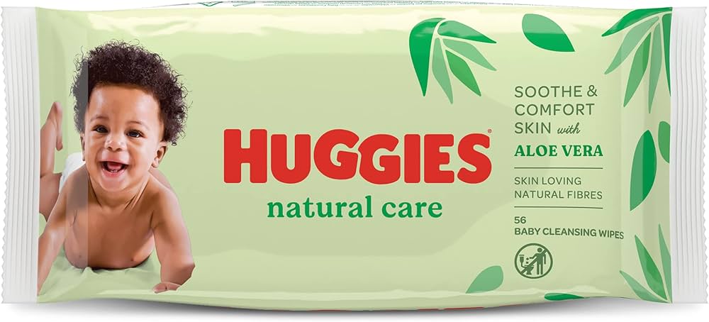 Huggies Servetele umede Natural Care cu Aloe Vera 0m+ 56 buc Imagine principală a produsului