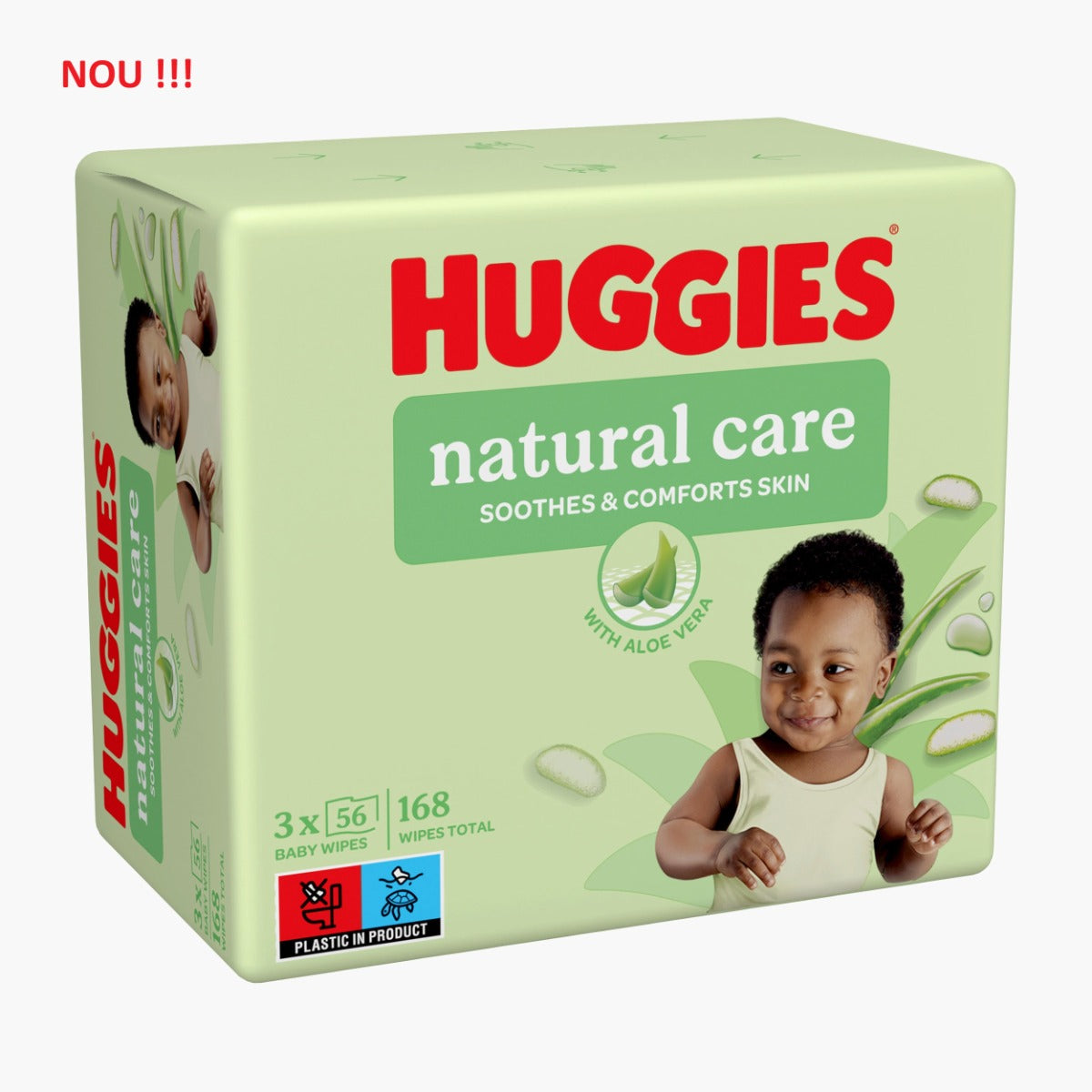 Huggies Servetele umede trio Natural Care cu aloe vera 3x56