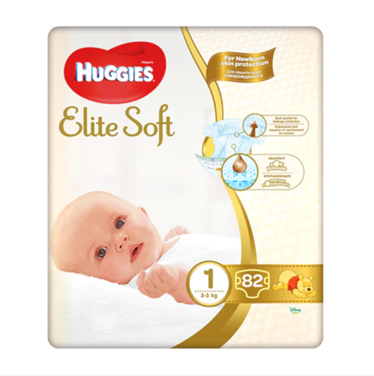 Huggies scutece copii Elite Soft 1 Megapack pentru 3-5 kg,01