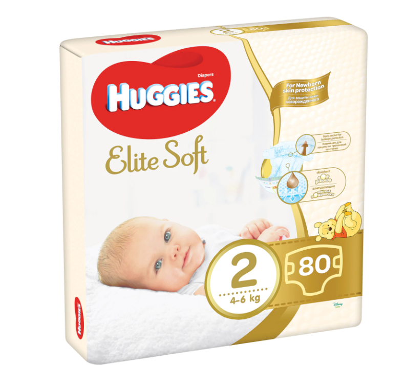 Huggies scutece copii Elite Soft 2 Megapack pentru 4-6 kg, 01