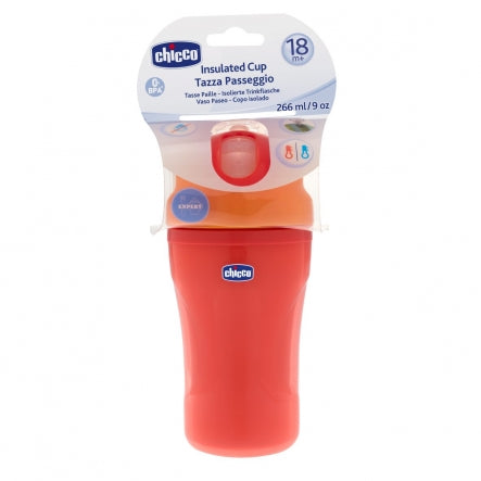 Chicco Cana cu pai INSULATED CUP de 266ml pentru 18m+ fara BPA - Rosu