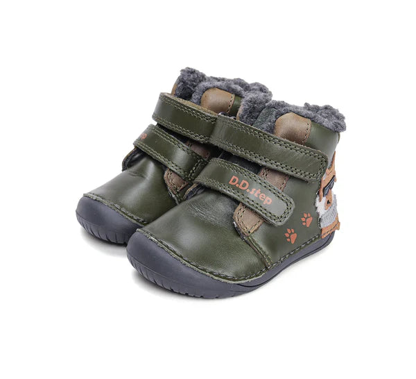 D.D.Step ghete baieti Barefoot imblanite 20-25 Emerald cu catel Imagine principală a produsului