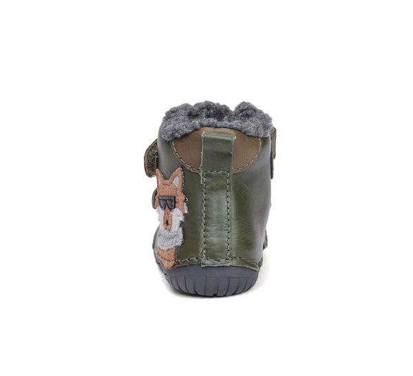 D.D.Step ghete baieti Barefoot imblanite 20-25 Emerald cu catel