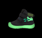D.D.Step ghete baieti imblanite cu talpa fluorescenta 20-25 Dark Grey cu crocodil si pesti