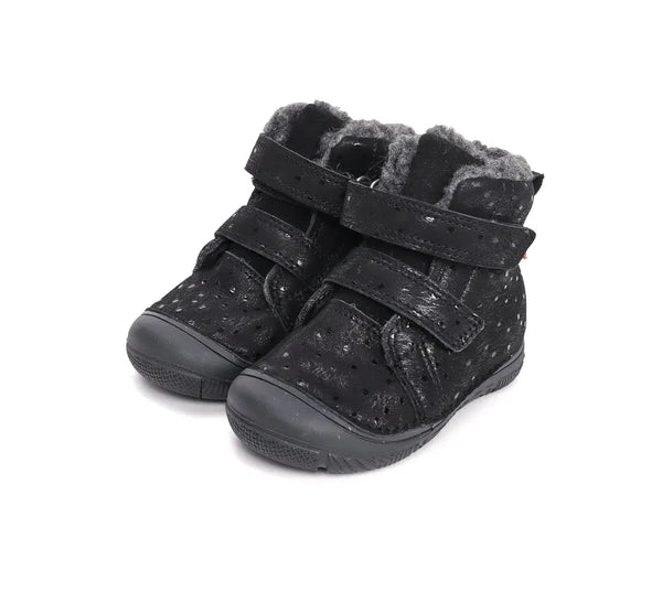 D.D.Step ghete fete imblanite 26-31 Black cu buline Imagine principală a produsului