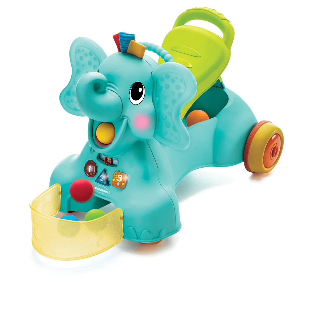 Infantino antepremergator 3in1 Sit, Walk&Ride 6m+ Elephant Imagine principală a produsului