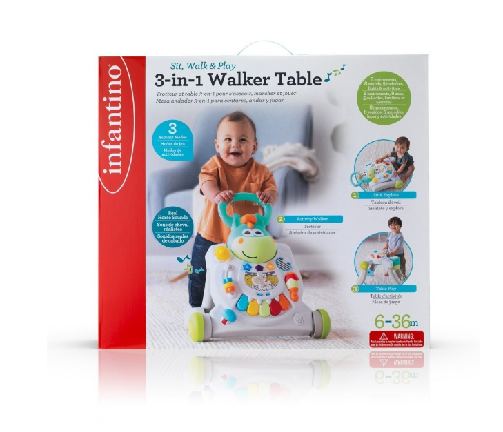 Infantino antepremergator 3in1 Walker Tabel 6m+ 