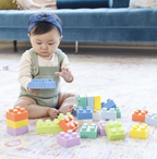 Infantino jucarie constructie 12 piese Super Soft 1st Building Blocks 0m+