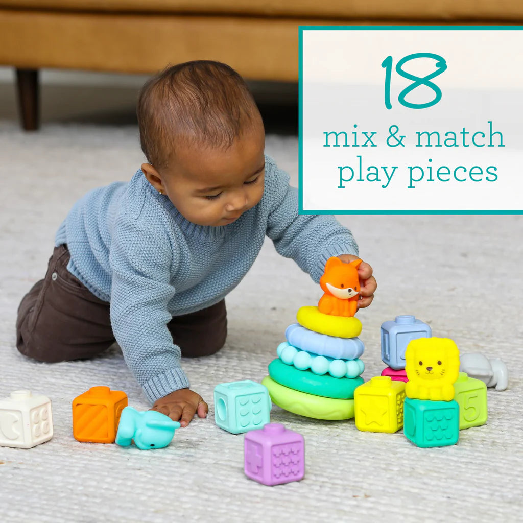 Infantino jucarie constructie Stackables Activity Playset 6m+ Animale