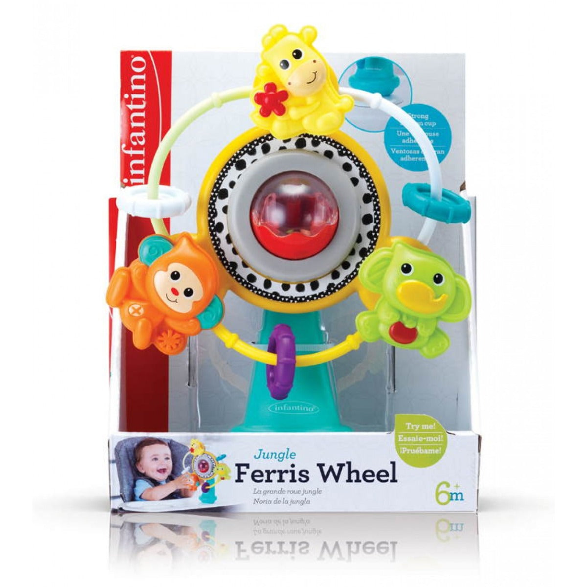 Infantino jucarie cu ventuza Jungle Ferris Wheel 6m+ 