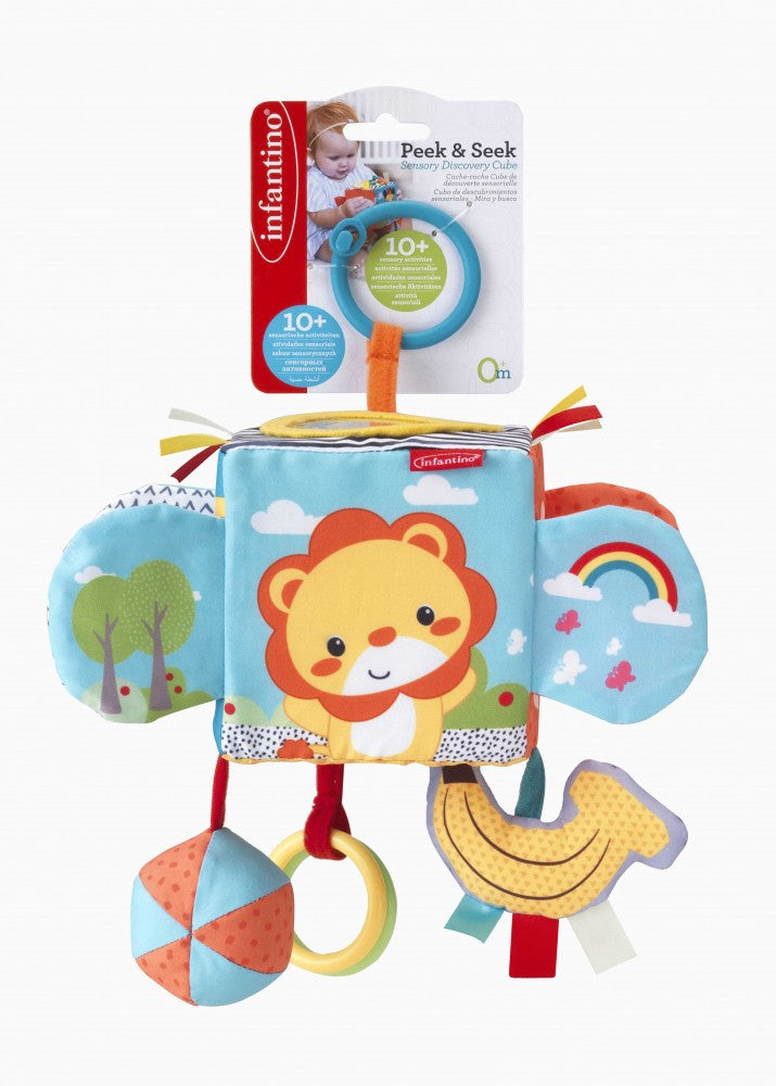 Infantino jucarie cub senzorial Peek&Seek 0m+ 36987 01