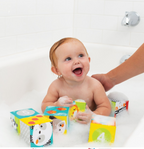 Infantino jucarie de baie cuburi moi 0m+