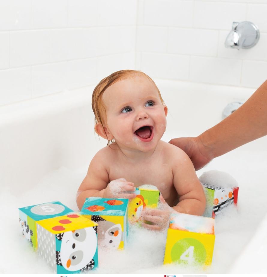 Infantino jucarie de baie cuburi moi 0m+