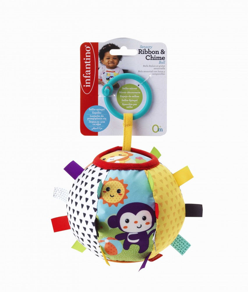 Infantino jucarie minge senzoriala Ribbon&Chime 0m+ 315109
