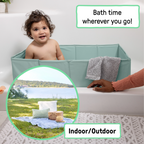 Ingenuity cadita pliabila pentru calatorii Tuckaway Travel Tub 12m+ Sage