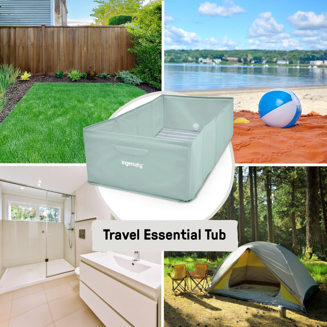 Ingenuity cadita pliabila pentru calatorii Tuckaway Travel Tub 12m+ Sage