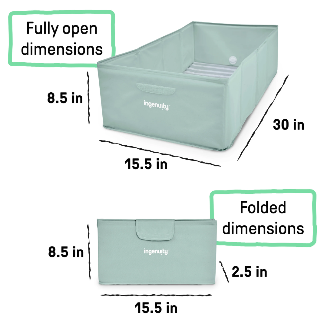 Ingenuity cadita pliabila pentru calatorii Tuckaway Travel Tub 12m+ Sage
