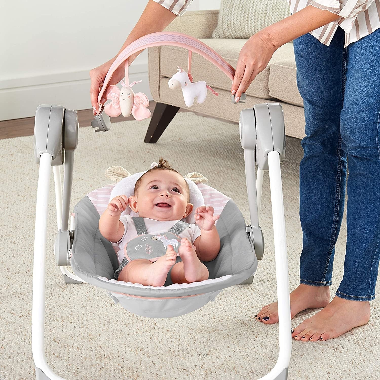 Ingenuity Comfort 2 Go leagan portabil 0m+ Flora 07